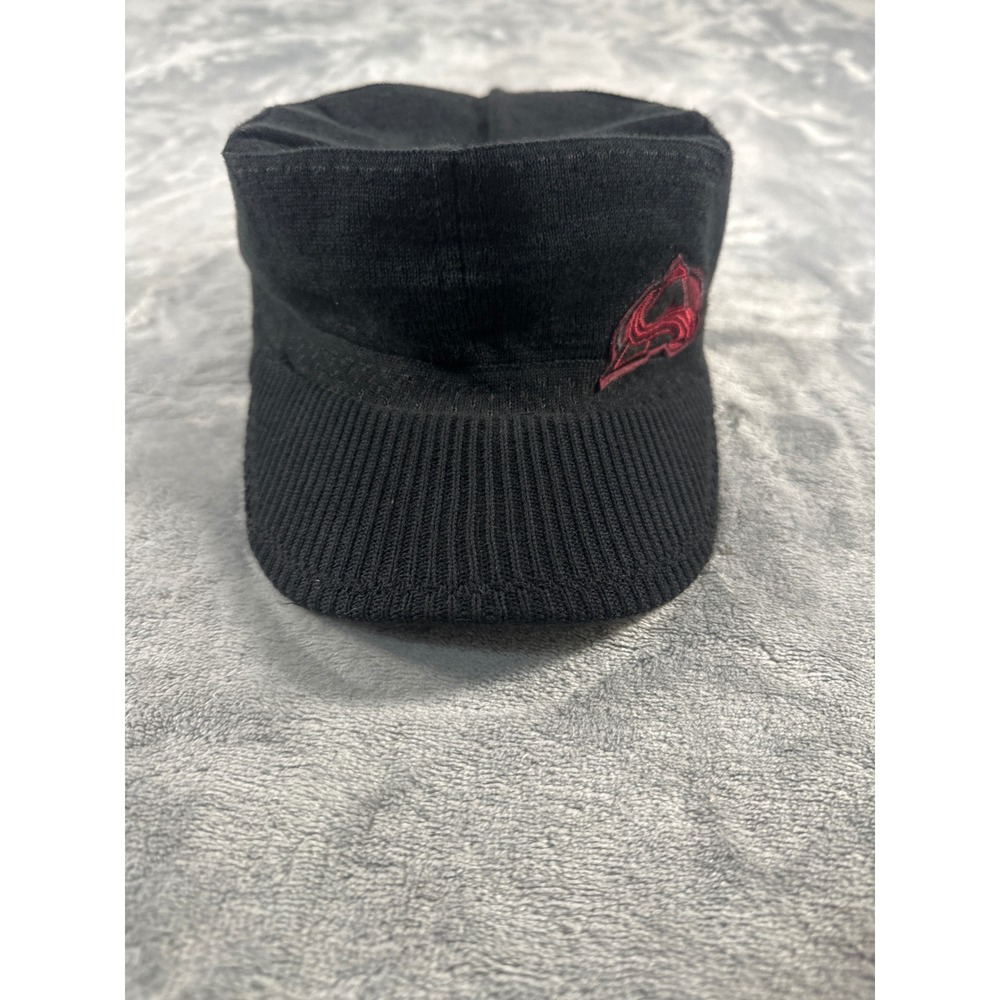 Colorado Avalanche NHL Knit Cadet Cap Hat Black Embroidered Logo M/L